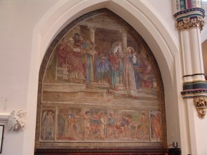 Sir Edward Poynter's fresco - the Trial and Martyrdom [stoning] of St Stephen